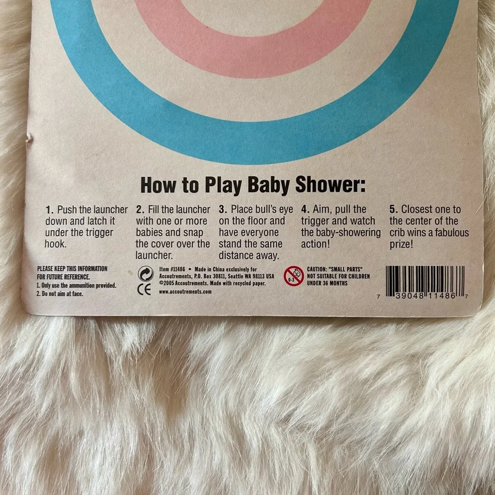 NWT Archie McPhee Novelty Baby Shower Game Gender Reveal Party Retro Style Toy
